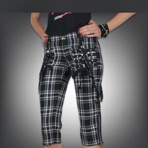 Tripp NYC Black and White Plaid Capris